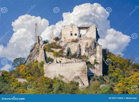 Ruins of Durnstein Castle Over Wachau Valley, Austria Stock Image ...