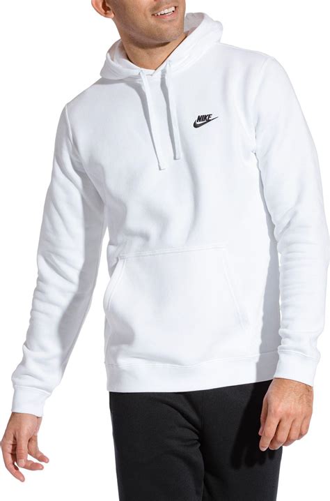 Lyst - Nike Club Fleece Pullover Hoodie in White for Men