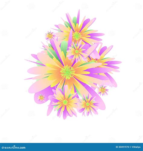 Scattered Flowers On The White Stock Photo - Image: 30491970