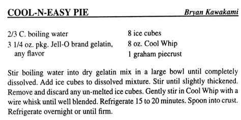 Cool-N-Easy Pie — Kau Kau Chronicles