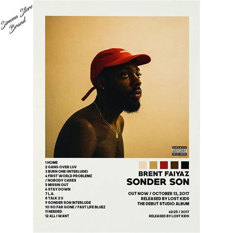 Buy Brent Faiyaz Album Cover Sonder Son Tracklist Vertical No Frame Online at desertcartSri Lanka