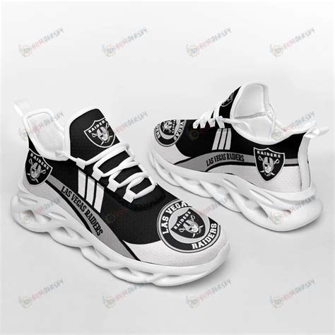 Las Vegas Raiders Team Logo Black And White 3D Max Soul Sneaker Shoes ...