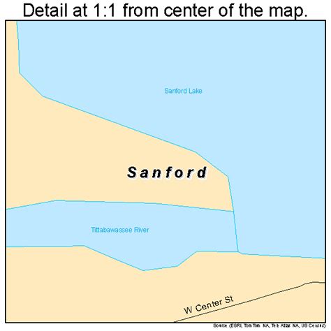 Sanford Michigan Street Map 2671560