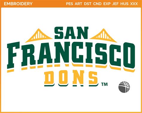 San Francisco Dons - Wordmark Logo (2012) - College Sports Embroidery Logo in 4 sizes & 8 formats