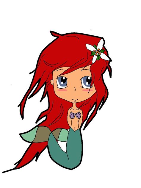 Ariel Little Mermaid Chibi (Practice) by VanillaAvenue on deviantART