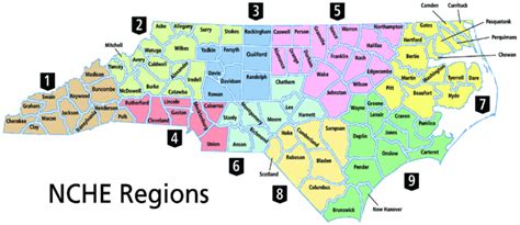 North Carolina Regions Map Printable