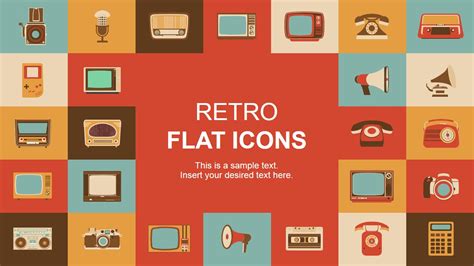 Retro Flat PowerPoint Icons - SlideModel