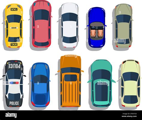 Cars top view vector Stock Vector Image & Art - Alamy