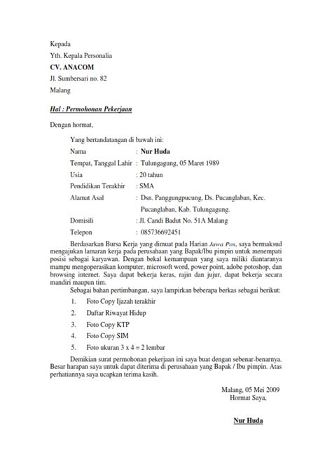 Contoh Surat Resume Mohon Kerja | Resume for You