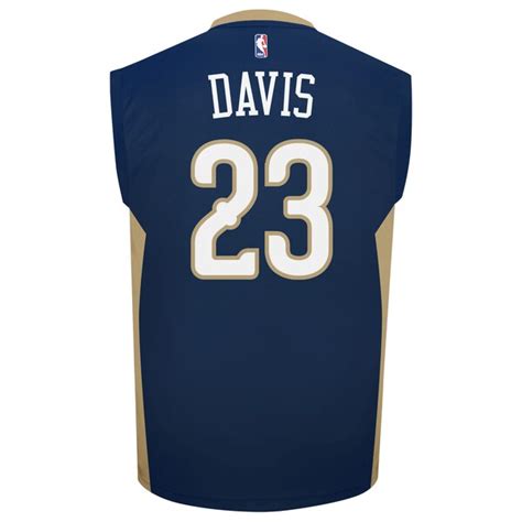 Men's New Orleans Pelicans Anthony Davis adidas Navy Blue Replica Road ...