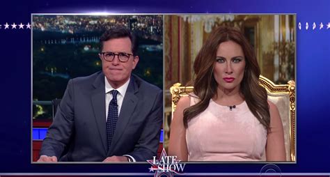 Stephen Colbert Interviews 'Melania Trump' About Billy Bush's Locker ...