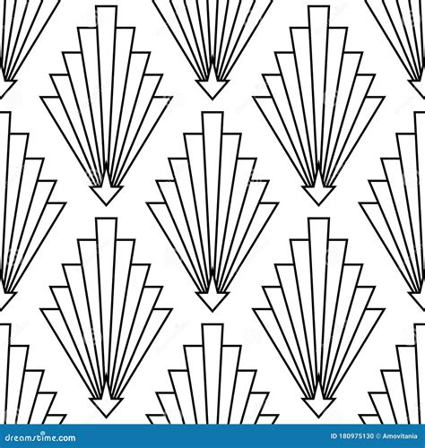 Art Deco Pattern. Vector Black White Background Stock Vector ...