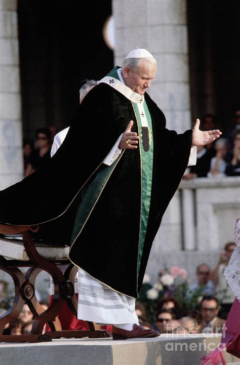 Pope John Paul II Delivering Mass by Bettmann