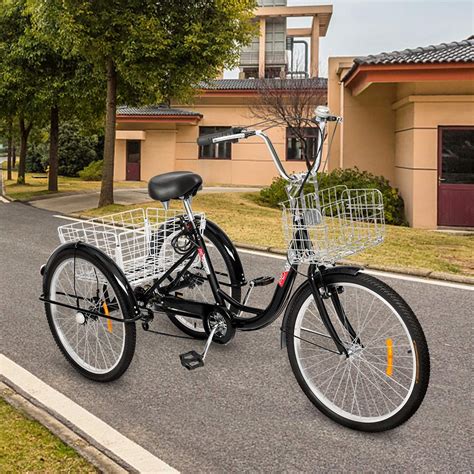 PEXMOR Adult Tricycle, 7 Speed Trike Cruiser Bike, 24/26 Inch Three ...