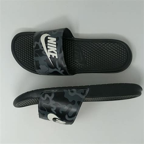 Nike Benassi JDI Print Slides Black Grey Camouflage 631261 013 Sandals ...
