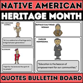 Native American Heritage Month Quotes Posters Bulletin Board by Beacon ...