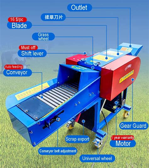 Wet And Dry Silage Straw Chopper Feed Processing Plant Chaff Grass Cutter Machine For Animal ...