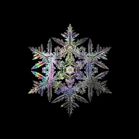 "Iridescent Fractal Snowflake on a Black Background" Art Prints by sciencenotes | Redbubble