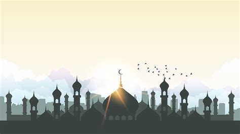 This Mosque Islamic template has a picture of mosque and the moon on ...