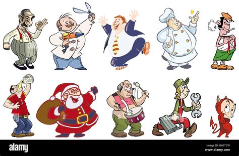 Set of ten cartoon characters Stock Photo - Alamy