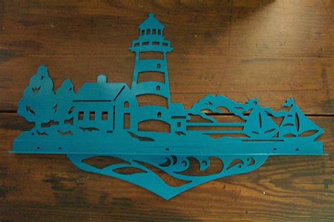 Lighthouse Coastal Scene Metal Wall Art