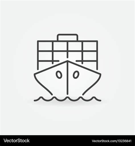 Cargo ship outline icon Royalty Free Vector Image