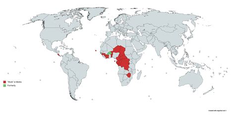 Countries with "work" in their National Mottos : r/MapPorn