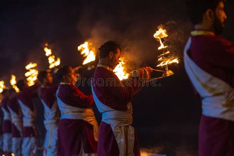 Hindu Male Priest Performing River Ganges Aarti at Rishikesh Editorial Stock Photo - Image of ...