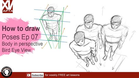 How to Draw Body: Top View Perspective Pose | using boxes episode 07 ...