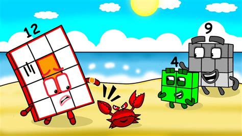 Numberblocks 12 Met the Crab and Scared him - Numberblocks fanmade ...