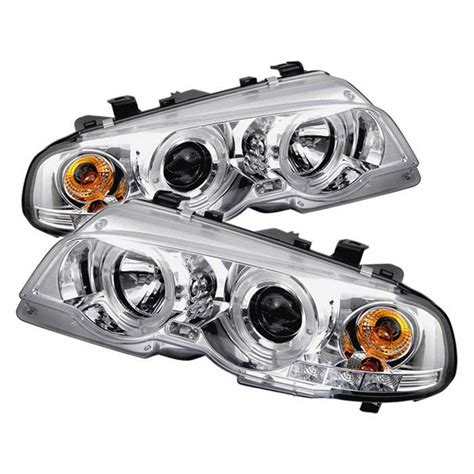 BMW 3 Series 4DR Spyder Halo LED Projector Headlights - Chrome - 444-BMWE9005-AM-BK