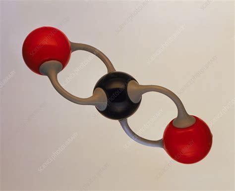 Molecular model of carbon dioxide - Stock Image - A504/0042 - Science Photo Library