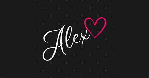 Alex Name Calligraphy Pink Heart - Alex Name - T-Shirt | TeePublic