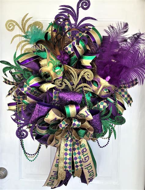 Excited to share the latest addition to my #etsy shop: Mardi Gras Wreath For Front Door, Mardi ...