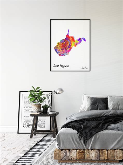 West Virginia State Print West Virginia Wall Art Acrylic - Etsy