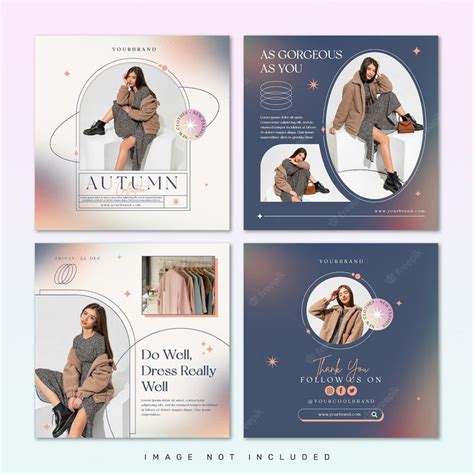 Premium PSD | Creative concept minimalist fashion sale social media instagram post template set ...