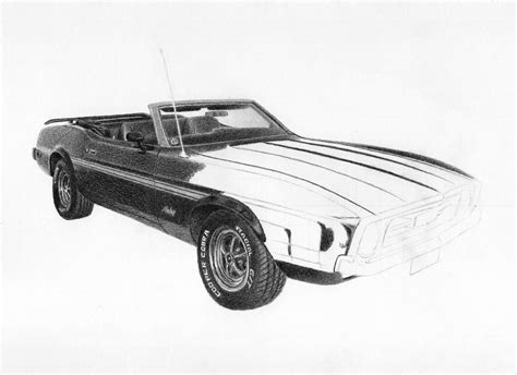 Ford Mustang Pencil Drawing Car Pencil Drawing. - Etsy