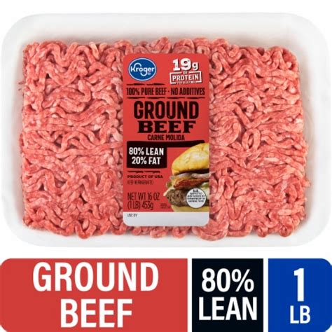 Kroger® 1 lb. Lean Ground Beef Chuck 80/20, 1 lb - QFC