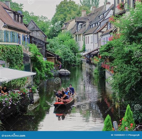 Tourist Take Boat Cruise on Canal in Colmar, France Editorial Photo ...