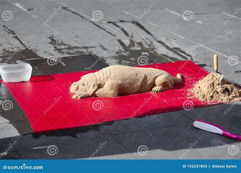 Sand dog sculpture in Rome stock image. Image of figure - 192347893