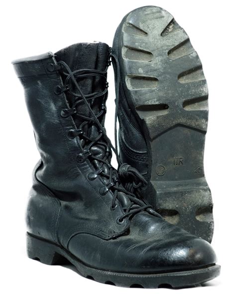 Genuine Army Surplus Black Leather Lace up Boots High Leg - Surplus & Lost