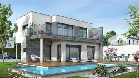 Maison toit plat Azur - Plan maison contemporaine
