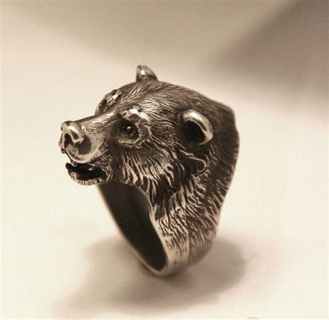 Bikers ring, Bear head ring, Good gift, Sterling silver ring, wild ...