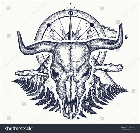 1,235 Bison Skull Tattoo Images, Stock Photos & Vectors | Shutterstock