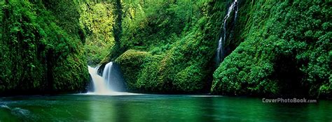 Nice Nature River Waterfall Facebook Cover - Nature