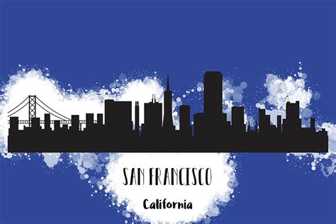 San Francisco skyline silhouette Mixed Media by Beautiful Things | Fine ...