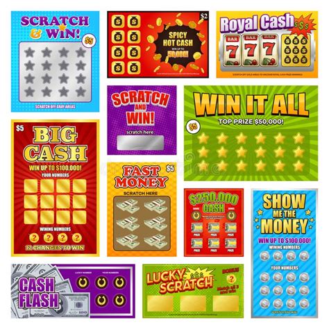 Scratch Off Lottery Ticket Vector Design Template Stock Vector ...