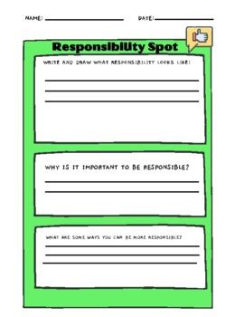 Responsibility Spot by Counselor4Kids | Teachers Pay Teachers