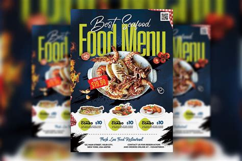 Modern, Splash Seafood Restaurant Flyer Template Free Download ...