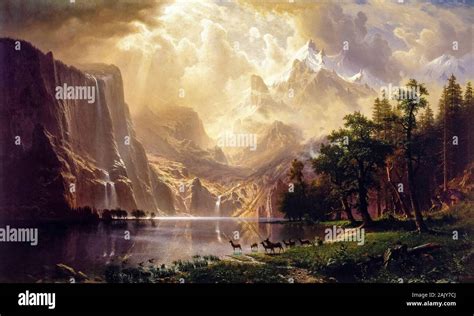 Albert Bierstadt, Among the Sierra Nevada, California, landscape ...